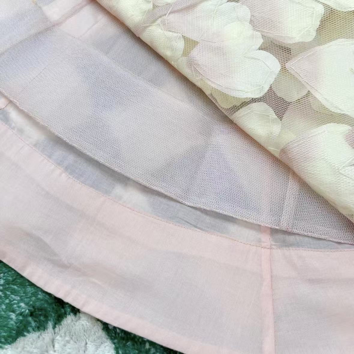 Blush Pink 3D Floral Petal Mini Dress | Sleeveless V-Neck A-Line Party Dress