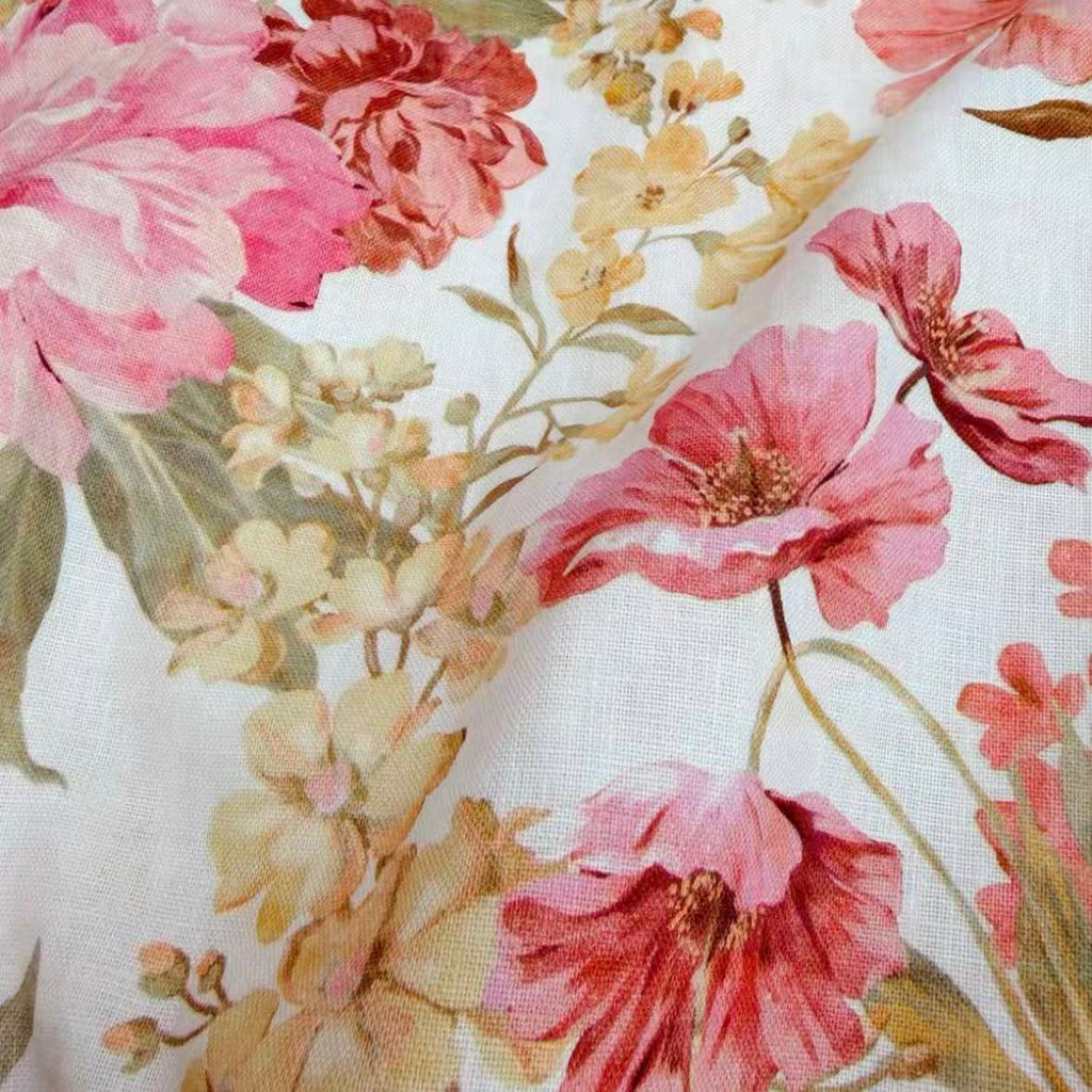 Pale Pink Floral Ruffled Spaghetti-Strap Mini Dress