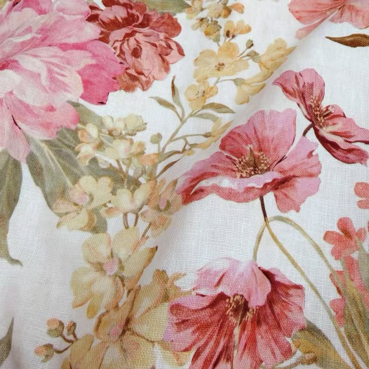 Pale Pink Floral Ruffled Spaghetti-Strap Mini Dress