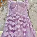 Lilac 3D Petal Mermaid Gown