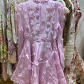 Lilac Dress with 3D Floral Appliqués