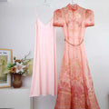 Light Pink Paisley-Print Two-Piece Maxi Dress