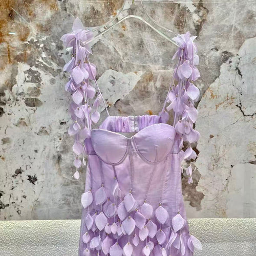 Lilac 3D Petal Mermaid Gown