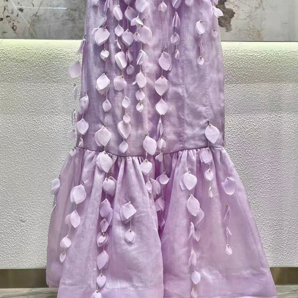 Lilac 3D Petal Mermaid Gown