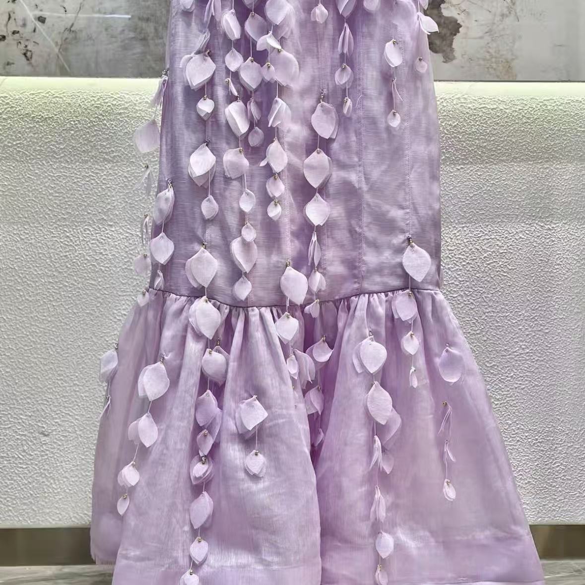 Lilac 3D Petal Mermaid Gown
