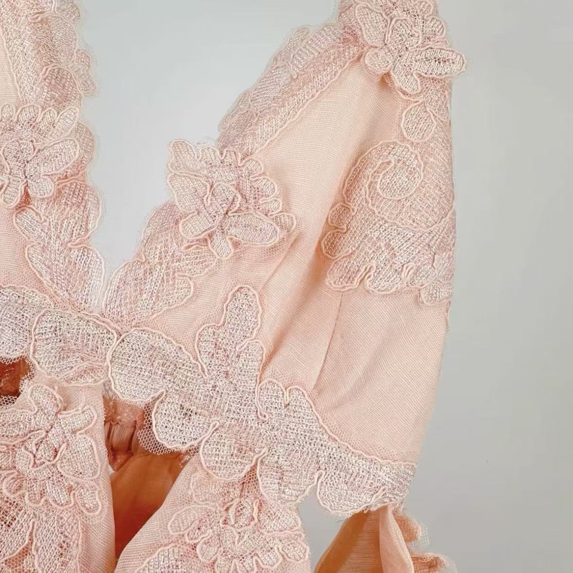 Pale Pink Tiered Lace Mini Dress | Spaghetti Strap, Cutout, Ruffled Summer Dress