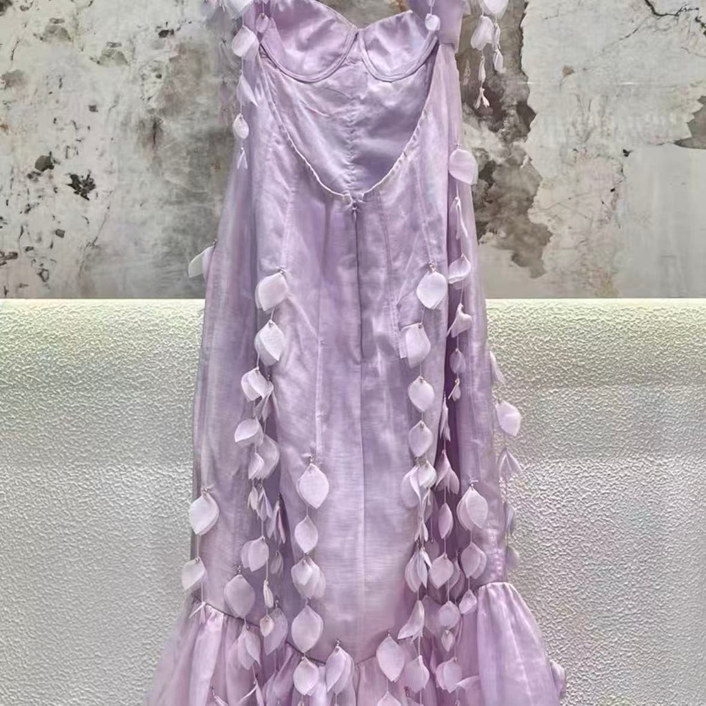 Lilac 3D Petal Mermaid Gown