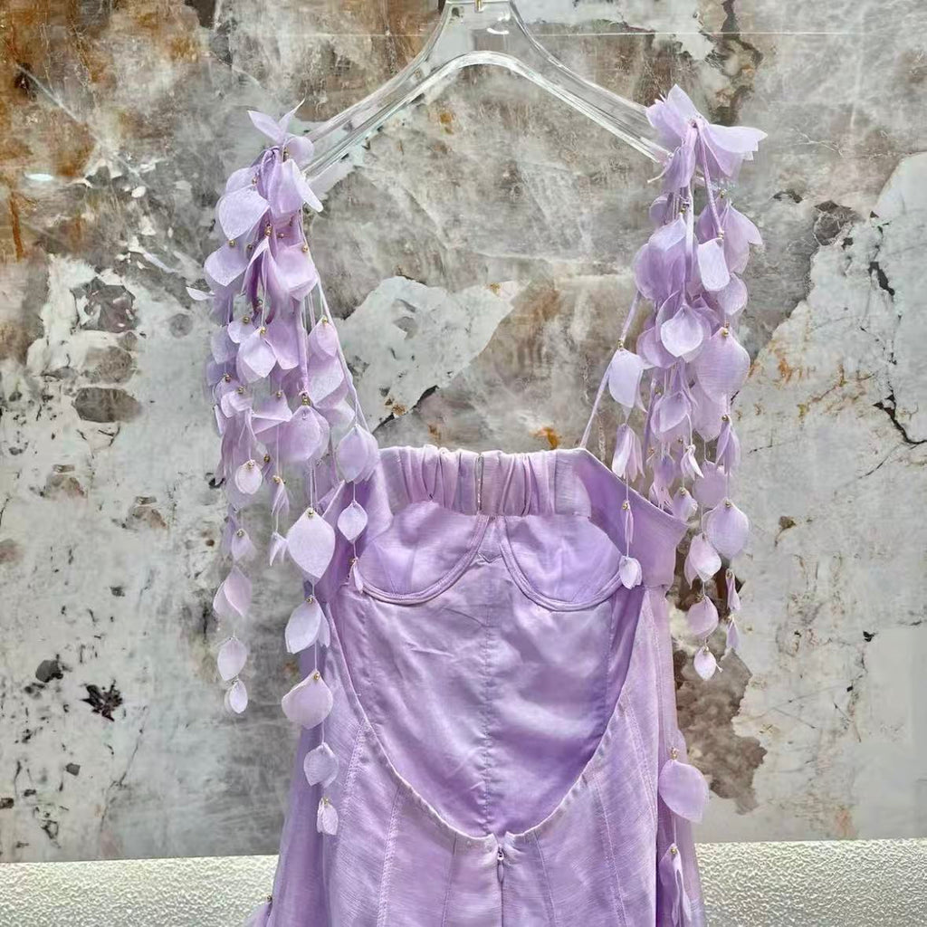 Lilac 3D Petal Mermaid Gown