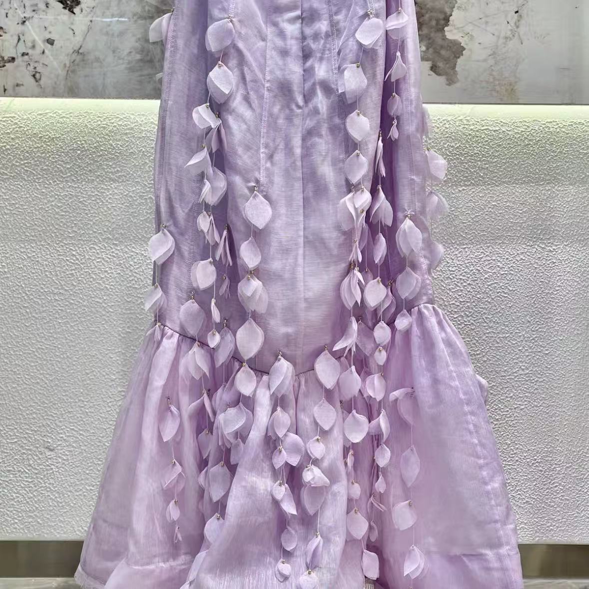 Lilac 3D Petal Mermaid Gown