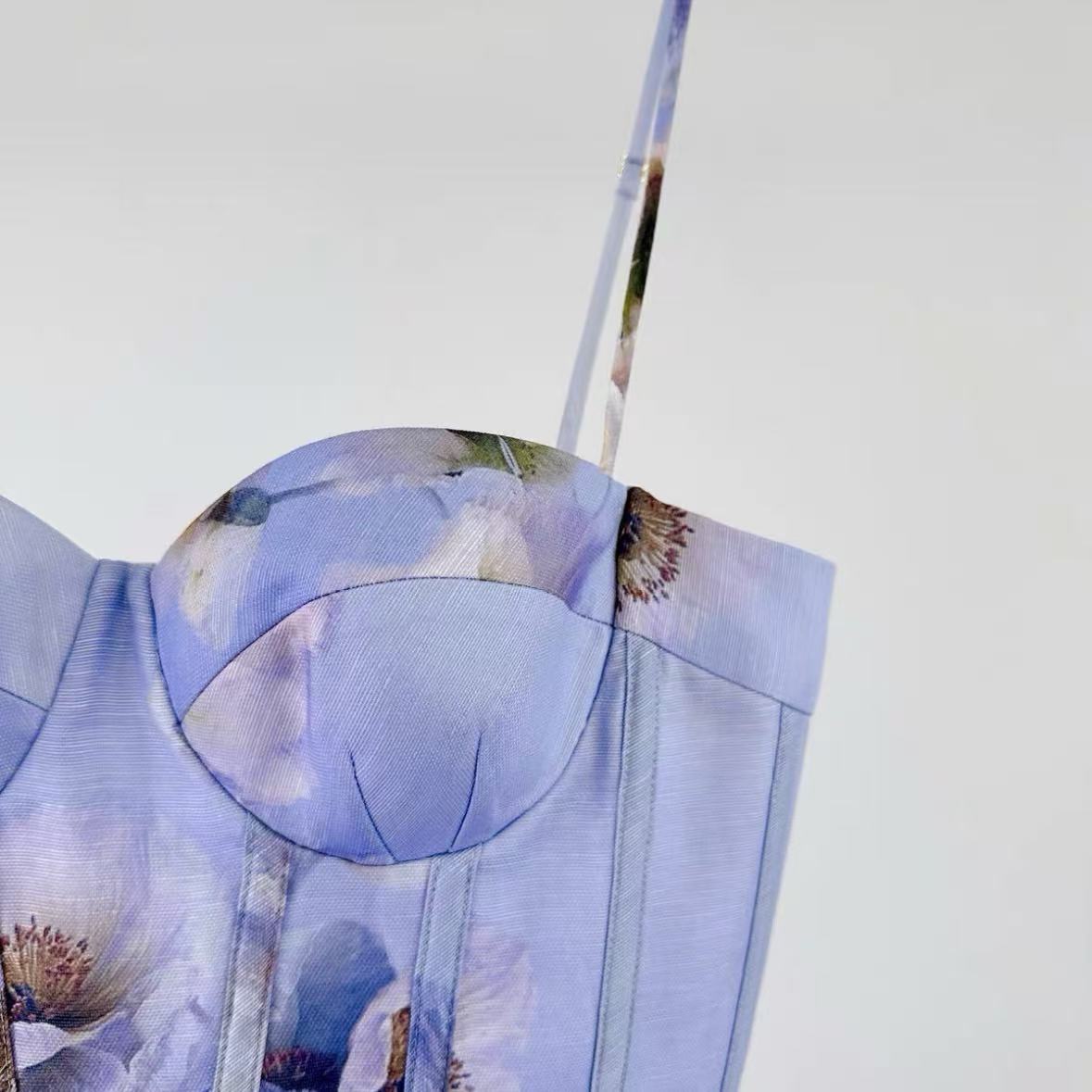 Lilac Floral Spaghetti-Strap Maxi Dress | 3D Floral Appliqué Bodycon Dress